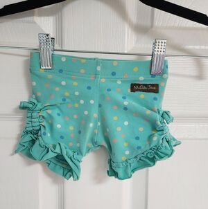 Matilda Jane Aqua Shorts with Multicolor Dots